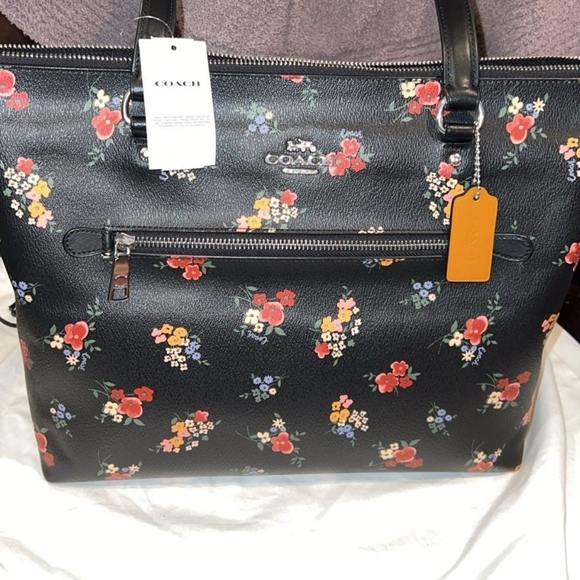 Coach Black Floral Women's Bag - Picture 3 of 4
